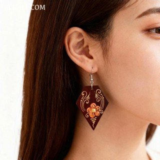 New Collection Painting Wood Earrings Premium Design